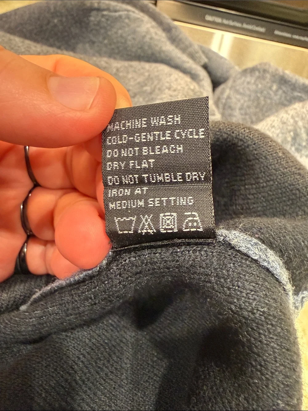 Mack Weldon Tech Cashmere Blue Crew Neck Sweater Sz L EUC